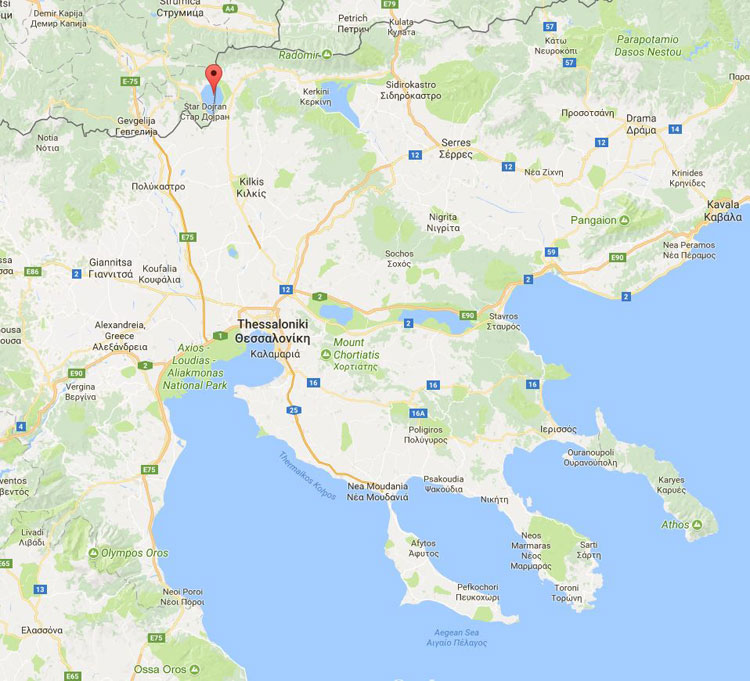 Location of Lake Doiran