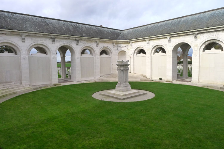 The Le Touret Memorial in Le Touret Military Cemetery 