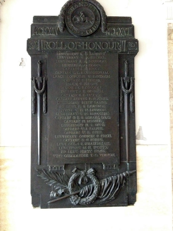 The First World War Memorial Plaque for the Shanghai Race Club.